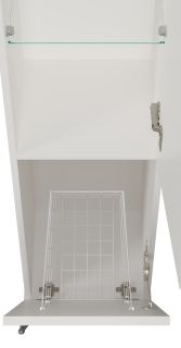 Универсальный шкаф - пенал Misty Марта 35см правый с бельевой корзиной белый